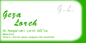 geza lorch business card